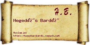 Hegedűs Bardó névjegykártya